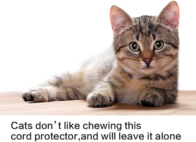 Alex Tech 25ft - 1/2 inch Cord Protector Wire Loom Tubing Cable Sleeve Split Sleeving for USB Cable Power Cord Audio Video Cable – Protect Cat from Chewing Cords - BlackRed