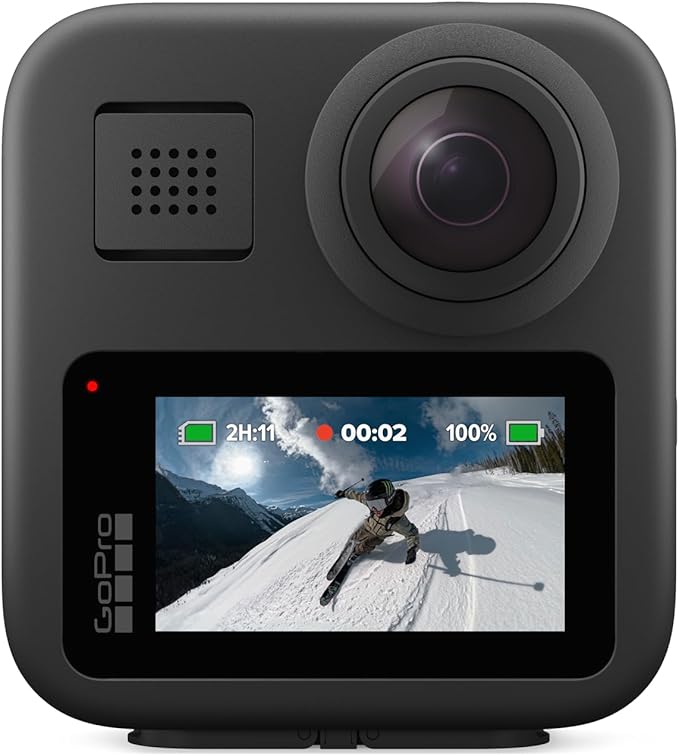 GoPro MAX — Waterproof 360 + Traditional Action Camera with Touch Screen Spherical 5.6K30 HD Video 16.6MP 360 Photos 1080p Live Streaming Stabilization