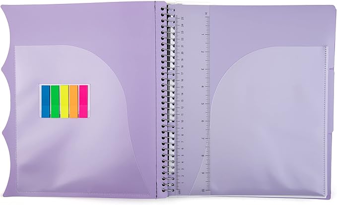 Mintra Office Durable PREMIUM Spiral Notebook (Lavender, 3 Subject (8.5in x 11in))