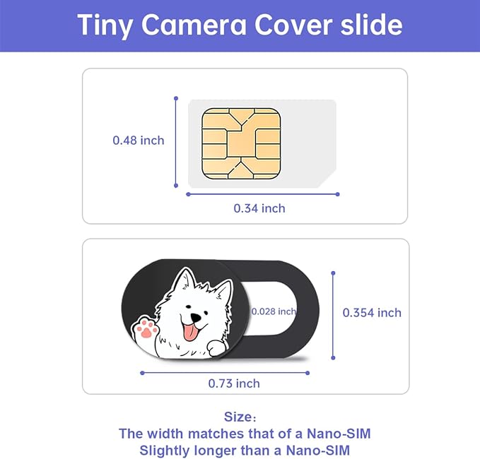 Hug Me Dog 3-Pack Laptop Camera Cover Slide - Cute Webcam Cover for MacBook Pro/Air, Dell, iPad, iPhone, iMac, Echo Show - Laptop Webcam Cover, Computer Camera Blocker, iPad Accessories