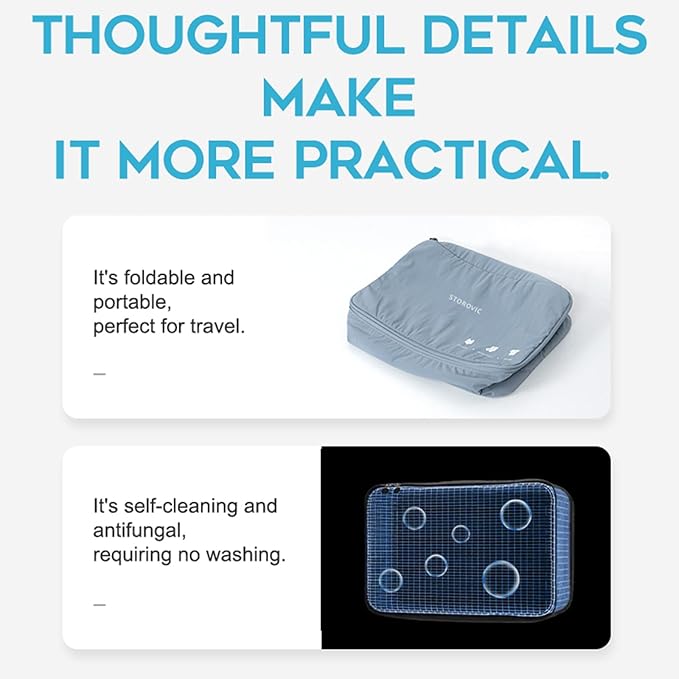 Packing Cubes for Travel Luggage Organizer Bags, Rapid-Odor-Elimination Sock & Underwear Cube, Water-Resistant Gym Bag, Soft Portable Packing Cubes for Travel（12.6” × 8.5” × 4.7”） M