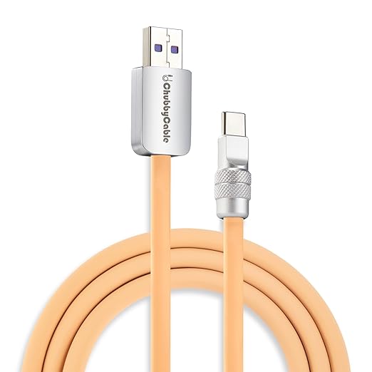 chubbycable Chubby 2.0 Fast Charging Cable Durable Soft Silicone USB C Cable 120W Extra Thick Charger Cord Compatible with iPhone 17-15 Series iPad, Desert, USB-A to Type-C, 13.1 FT