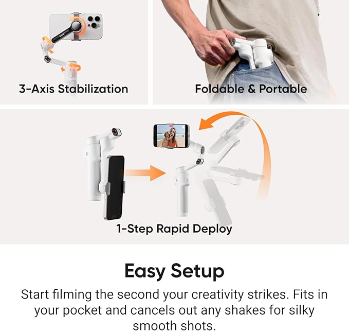 Insta360 Flow 2 Pro Ultimate AI Bundle – Foldable AI Phone Gimbal Stabilizer for iPhone/Android, Apple DockKit, MagSafe Mount, Multi-Person/Any App/360° Pan Tracking, Built-in Tripod/Selfie Stick