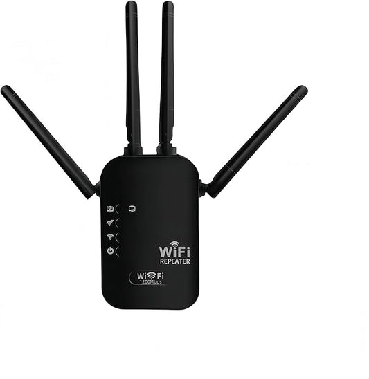 1200Mbps WiFi Extender Signal Booster,WiFi Extender Dual Band for Home，New Gen 6X Faster Internet Booster Extender, WiFi Repeater Coverage up to 10K sq.ft and 65 Devices(Black)