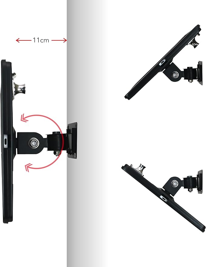 WeSTRUGGLEOn Wall Mount Bracket for 12.9" iPad Pro (6,5,4,3th,Gen.),Excluding 12.9" iPad Pro (1,2th,Gen.),with Anti Theft Security Lock &Key, Rotate Design Arbitrary Adjustment,Metal,(Black)
