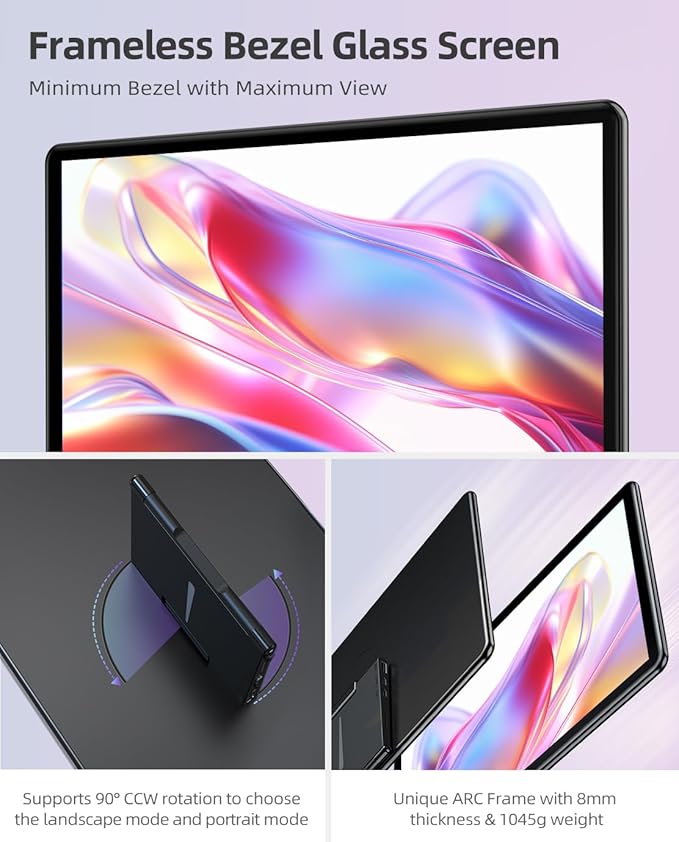 UPERFECT Y Portable Monitor Freestanding Touchscreen, 15.6''FHD 1080P IPS Screen with Adjust Kickstand, 2000:1 Contrast Ratio, 100% sRGB w/Standard HDMI/USB 3.0/Type C, Built-in Speaker/Ambient Light