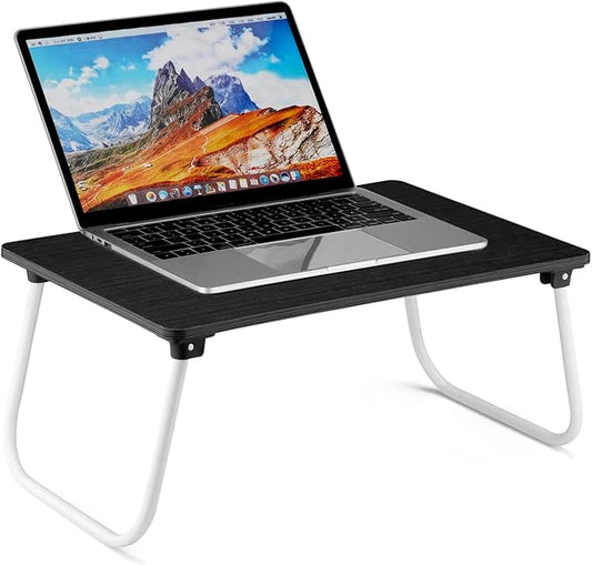 Ruxury Folding Lap Desk Laptop Stand Bed Desk Table Tray, Breakfast Serving Tray, Portable & Lightweight Mini Table for Sofa Couch Floor - - Black