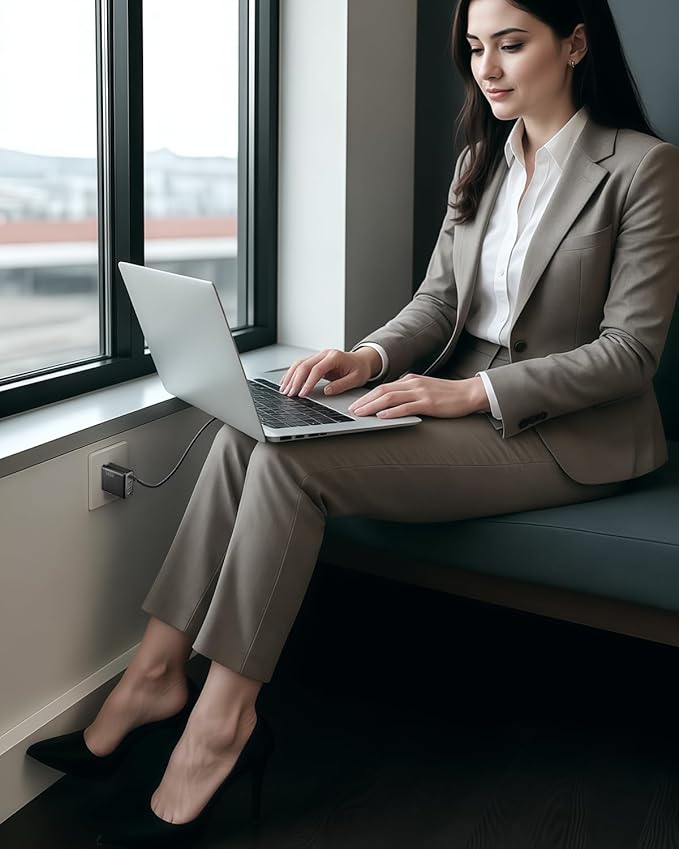 140W USB C Charger, 4-Port Foldable Compact Fast Laptop Charger Power Adapter, Advanced GaN Wall Charger, Compatible for MacBook Pro/Air, iPad Pro, iPhone 16 Pro, Galaxy S25/S24, Steam Deck, and More