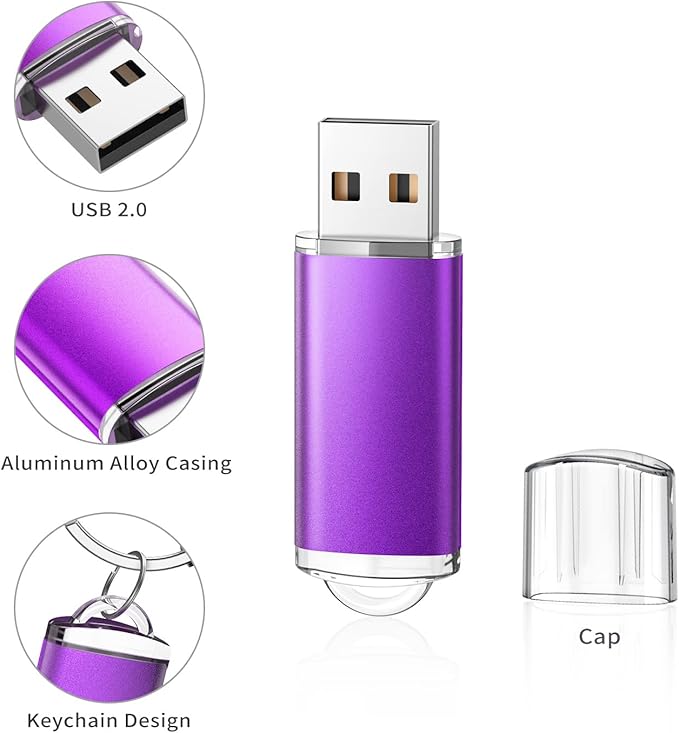 K&ZZ 16GB Flash Drive 10 Pack 16 GB USB Flash Drives Thumb Drive USB Stick 16G Memory Stick USB 2.0 Pen Drive, Multicolored