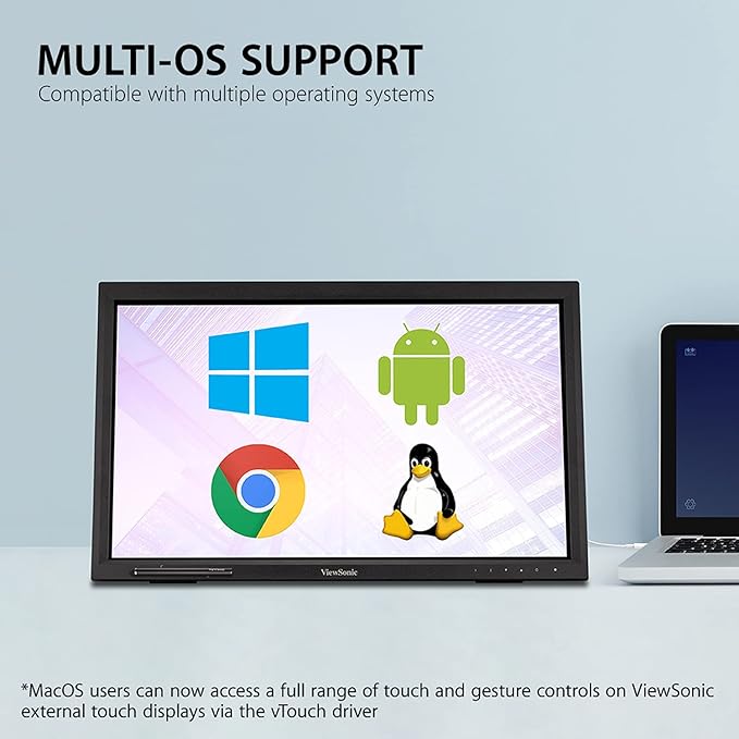 ViewSonic TD2223 22 Inch 1080p 10-Point Multi IR Touch Screen Monitor with Eye Care HDMI, VGA, DVI and USB Hub