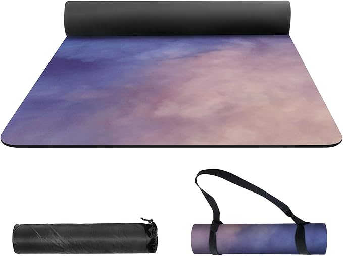 nuveti Yoga Mat Print Extra Thick TPE Non Slip Fitness Exercise Mat with Carrying Bag,72"x24" Extra Thick 6MM Exercise & Workout Mat for Yoga, Pilates Fitness and Floor Exercises
