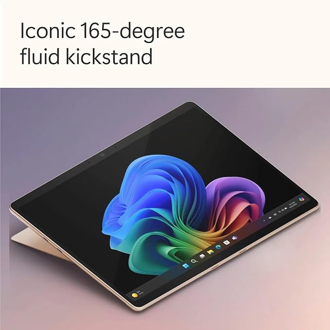 Microsoft Surface Pro 2-in-1 Tablet with Sapphire Flex Keyboard and Slim Pen, 13" Touchscreen Display, Snapdragon X Plus, 16GB RAM, 512GB SSD, Copilot+ PC, Alcantara Keyboard, Win 11 Pro, Dune