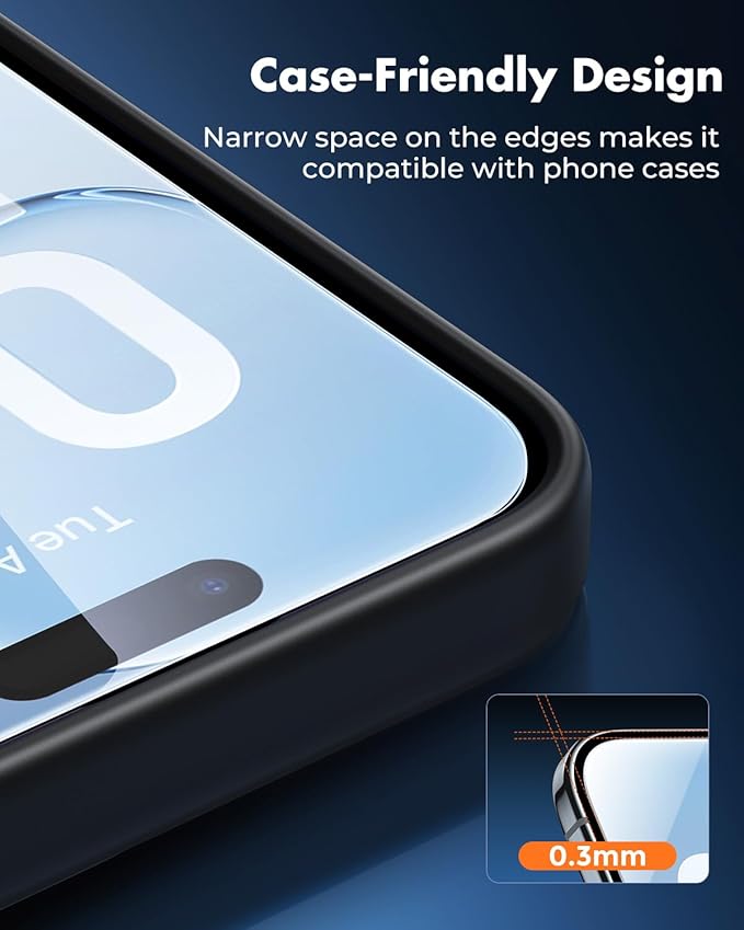 UNBREAKcable 3-Pack Screen Protector for iPhone Air, Double Shatterproof Tempered Glass [Easy Installation Frame] [9H Hardness] [99.99% HD Clear] [Case Friendly] for iPhone 6.5 inch