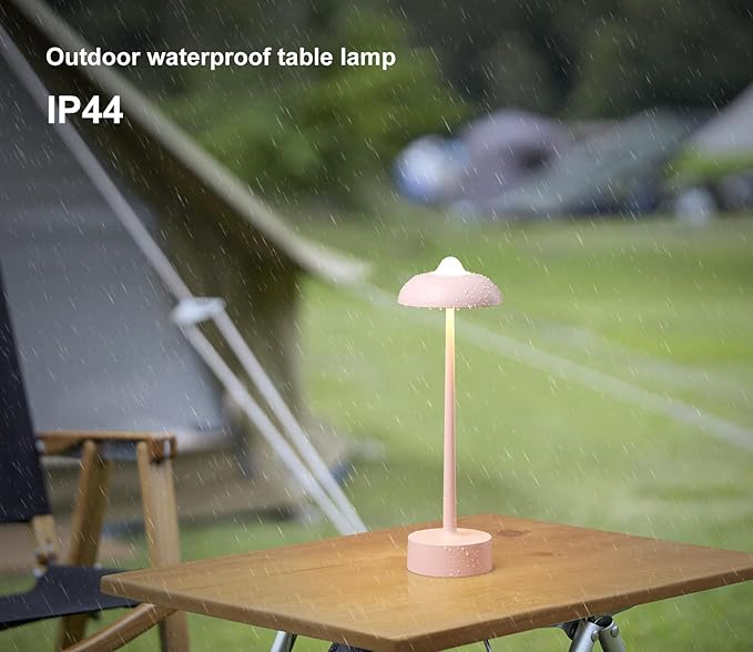 DAWALIGHT LED Rechargeable Table lamp,5200mAh Battery Operated lamp 3 Color Stepless Dimming Cordless Desk Lamp Rechargeable Portable Touch Lamp,Kids Light Night Light for Bedroom,Restaurant,Pink