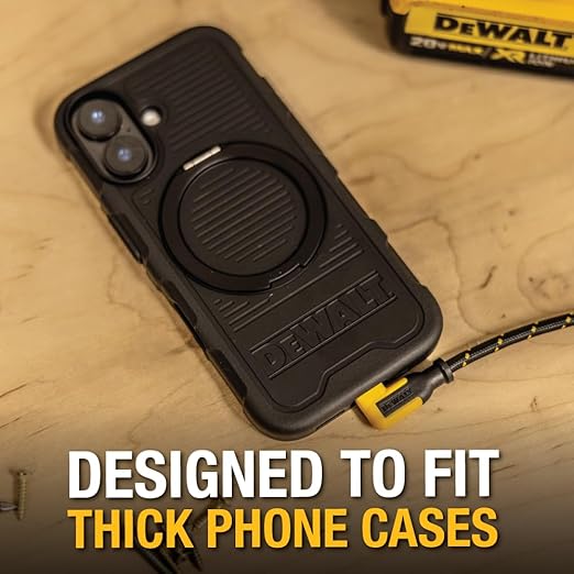 DEWALT Heavy Duty Extra Long USB C Cable (20 ft/6M), Fast 60W Type C Charging Cable, 90Degree Connector TypeC Charger Cord for Oculus Quest, PS5 Controller, Samsung Galaxy, Z Fold/Flip (Charge Only)