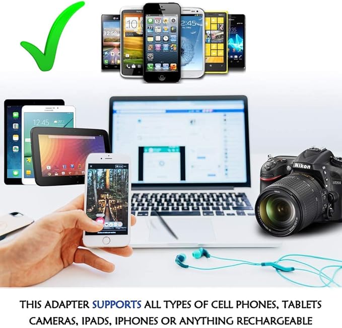 Ceptics Brazil Travel Plug Adapter (Type N) - 3 Pack [Grounded & Universal] (GP-11C-3PK)