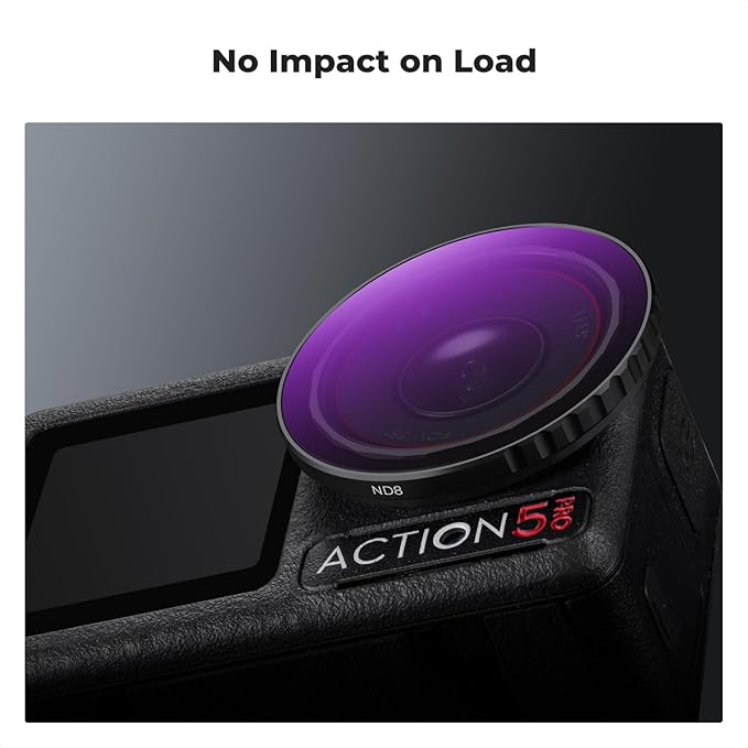 K&F Concept Snap On PL & ND Filter Kit Compatible with DJI Osmo Action 3/4/5 Pro, 4 Pack Push-in Fit CPL ND8 ND16 ND32 Polarizing Neutral Density Filter, HD Optical Glass Multi-Coated