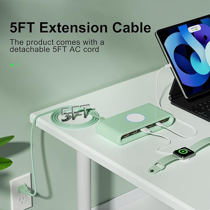 100W USB C Charging Station for Multiple Devices,6 Port USB C Charger Block Fast Charging Dock for iPhone/iPad/Samsung/Pixel/LG