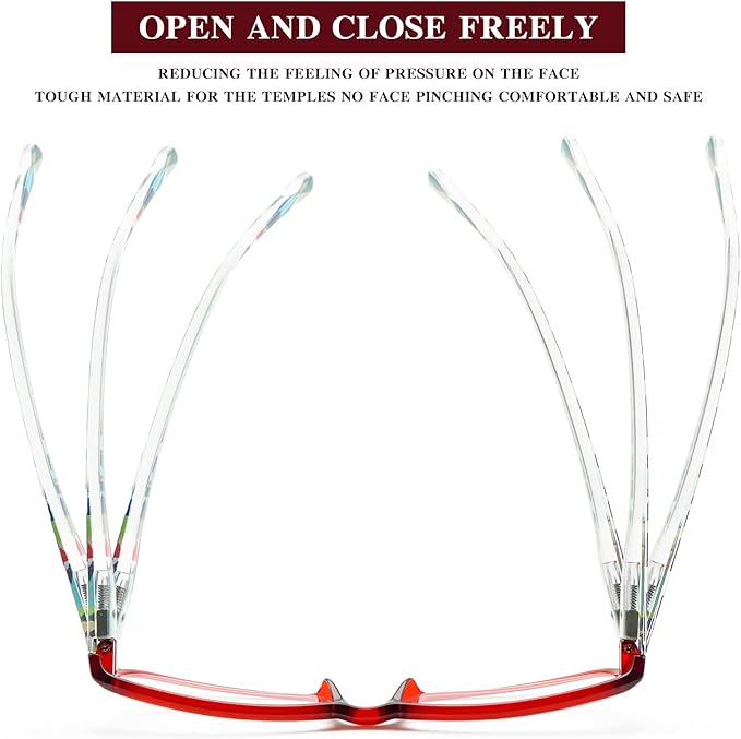 VIDEBLA 5 Pack Computer Reading Glasses Men and Women Anti Eyestrain Blue Light Blocking Glasses for Reading (5 Mix-3, 0.00)