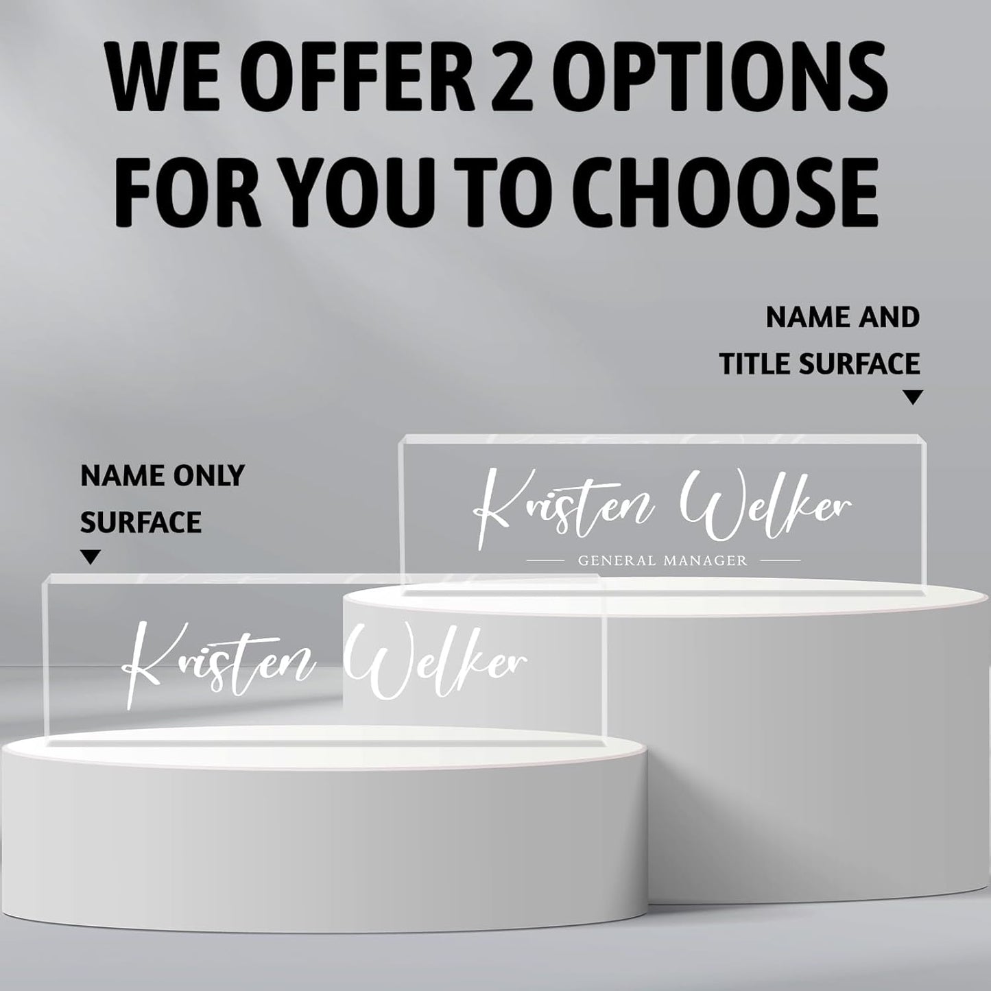 Personalized Desk Name Plates, Acrylic Engraved Name Plate for Desk, Custom Office Gifts & Desk Decor for Women Men, Employee Appreciation Gifts for Boss Teacher Nurse