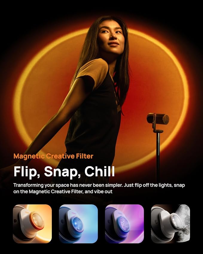 XGIMI MoGo 4 Laser Portable Projector with 4 Filters, 550 ISO Lumens, 360° Built-in Stand, Built-in Battery, 2.5H Movie Time, Google TV with Licensed Netflix, 2×6W Harman Kardon