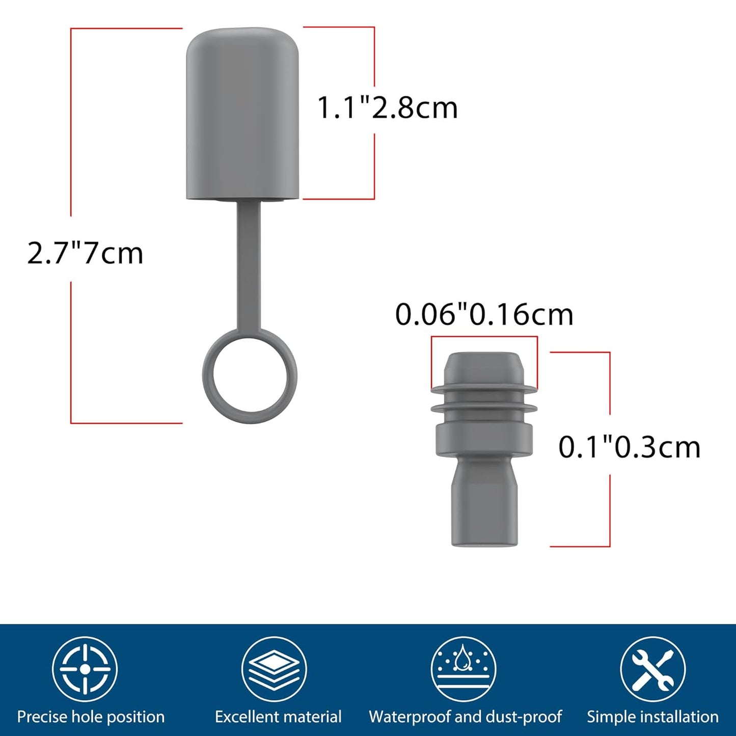 for Starlink Gen 3 Cable Ends Silicone Caps,Protective Plug for Starlink V3 Cable Port,Dustproof Waterproof Plug Caps Cover Accessories Compatible with Starlink Gen3, Set of 3