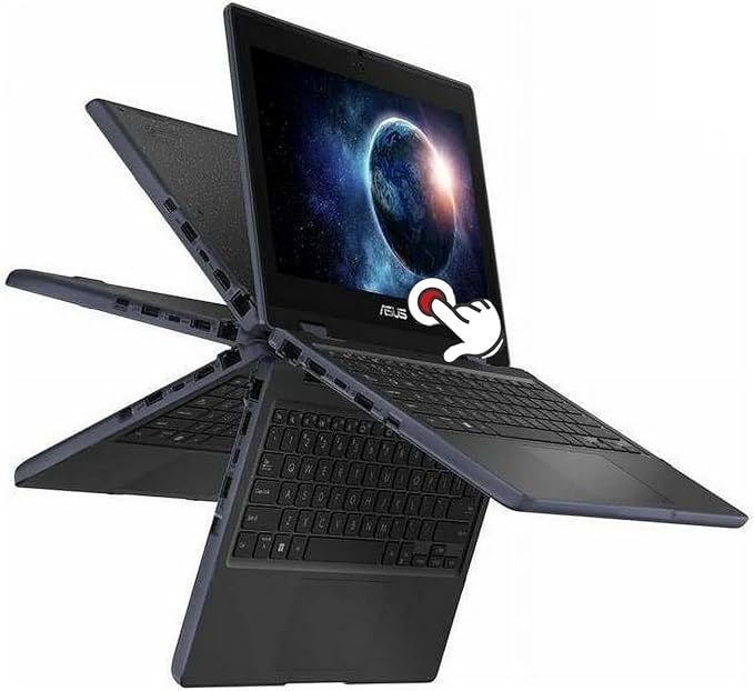 ASUS 11.6" HD 2 in 1 Touchscreen Laptop, Intel Celeron N100 Processor, 4GB RAM 256GB SSD, 256gb 9H Docking Station, Webcam, Wi-Fi 6, Bluetooth 5.1, HDMI, Windows 11 Pro, Mineral Gray