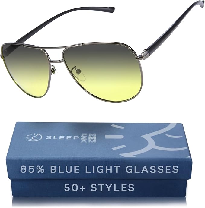 100% Blue Light Blocking Glasses - Women + Men - Better Sleep - Anti Eye Strain Protection - Computer Screens Gaming