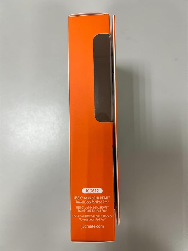 j5create iPad Pro USB C Hub- 6-in-1 Travel Dock for iPad Pro 12.9”/11”, with 4K@60Hz HDMI, USB C PD Charging 100W & Data, USB A 3.1, SD and microSD Card Reader, 3.5mm Headphone Jack (JCD612)