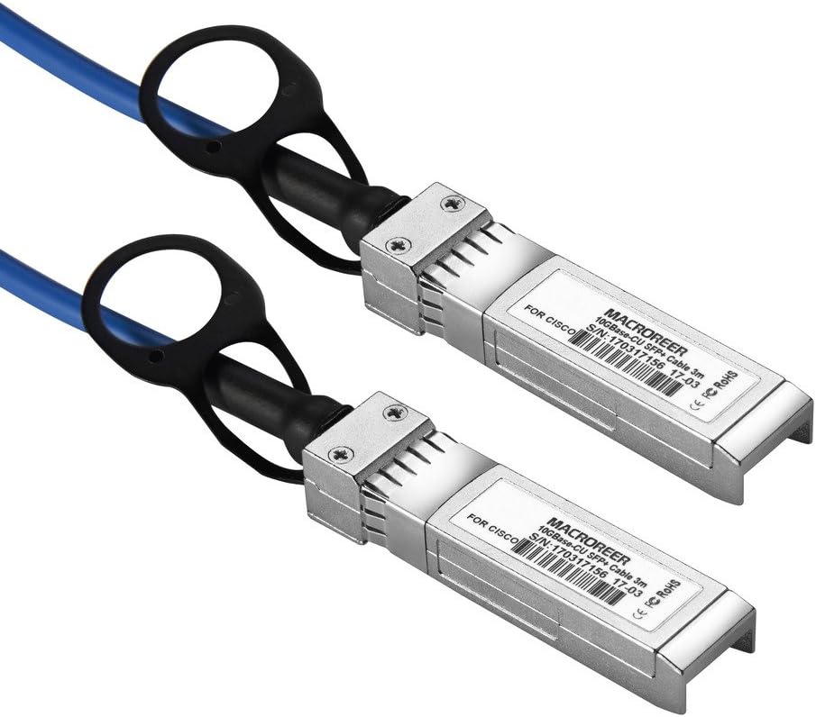SFP Cable, Direct Attach Copper(DAC) Passive Cable, 2-Meter (6.5ft), Compatible with Ubiquiti and Cisco SFP-H10GB-CU2M, D-Link, Supermicro, Netgear, Mikrotik,Open Source Switches