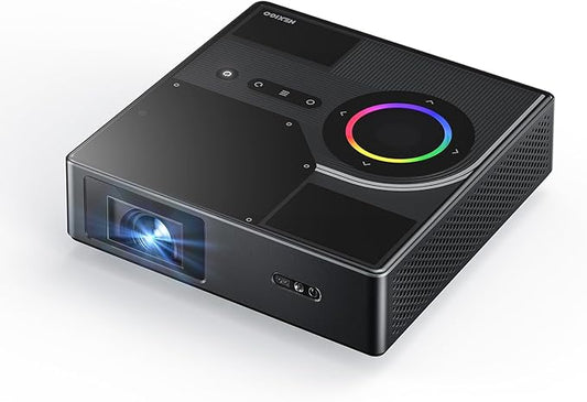 NexiGo Nova Mini, Portable Laser Projector, Google TV w/Netflix, 1080p FHD, 1200 Lumens, 15000:1 Contrast w/SAE, 3D, Auto Setup, 150" Display, 8W Dolby Audio, Portable for Home & Outdoor
