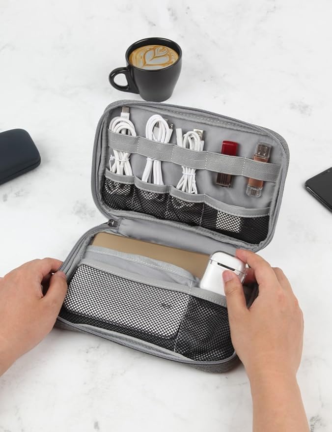 GOX Electronic Cable Organizer Travel Case Tech Pouch