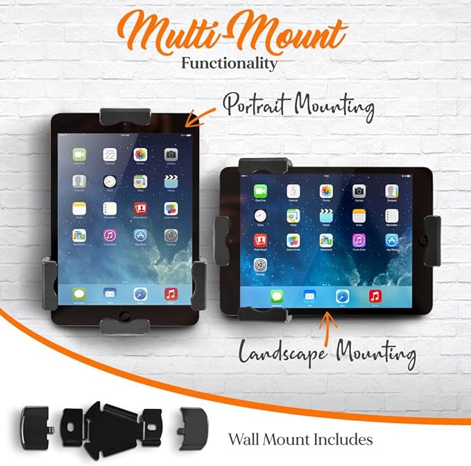 Pyle PSPADLK8 Anti-Theft Tablet Security Stand Kiosk - Table Mount Desktop Tablet Case Holder with Lock, Adjustable Clamp Arm, Internal Cable Routing, for iPad, Kindle, Samsung, Android Tablets