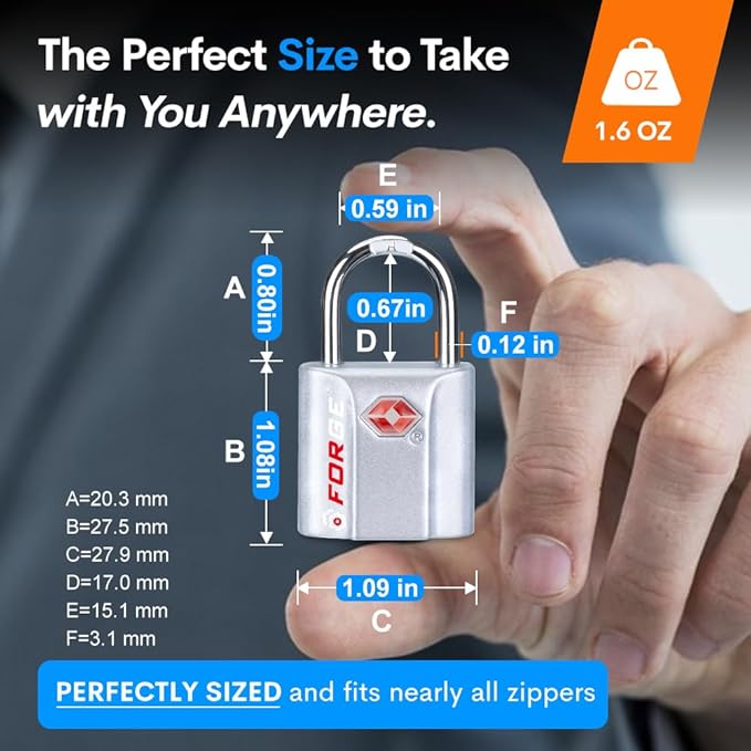 TSA Approved Luggage Locks, Ultra-Secure Dimple Key Travel Locks with Zinc Alloy Body