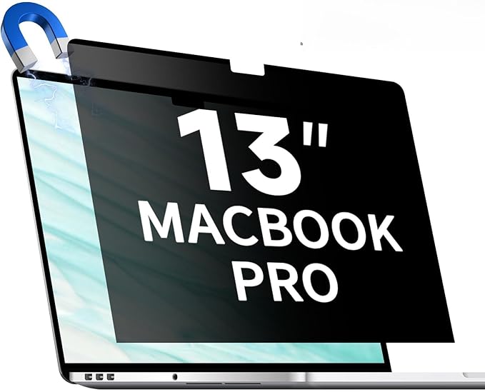 Magnetic Privacy Screen for 13 Inch MacBook Pro (2016, 2017, 2018, 2019, 2020, 2021, 2022, M1, M2), Removable Matte Laptop Privacy Screen Anti Glare Blue Light Filter, Anti-Spy for Mac 13''