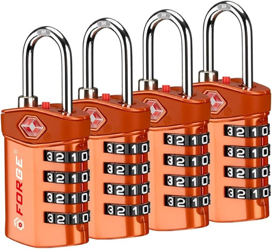 Forge Travel Lock,TSA Approved Luggage Locks for Air Travel, Gym Lockers, School Lockers, Pelican Cases, Gun Case, Easy Read Dials, Durable Alloy Body