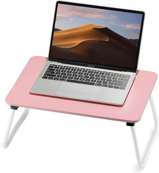 Foldable Lap Desk, Laptop Bed Desk, Portable Bed Table, Laptop Stand for Bed & Couch, Lightweight & Mini - Pink