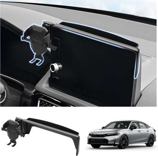 FIILINES Phone Holder for Honda Civic 2022-2026 (Fit 9" Touch Screen), Phone Mount with Dash Organizer for Civic Accessories, 360 Degree Rotation Dash Mount Cell-Phone Holder