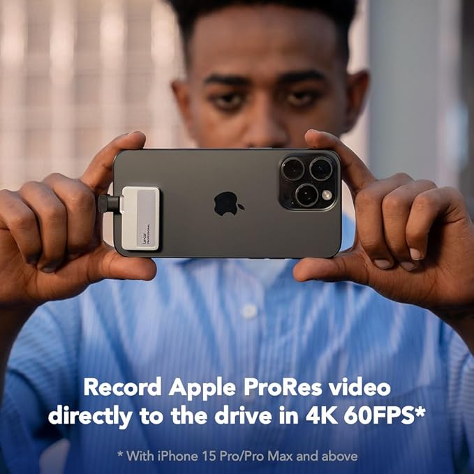 Lexar 2TB Professional Go Portable SSD, Supports Apple 4K 60fps ProRes, Up to 1050MB/s, USB 3.2 Gen 2, Rugged, IP65, Ultracompact, Compatible w/iPhone 15/16, External SSD (LSL400X002T-RNSNU)