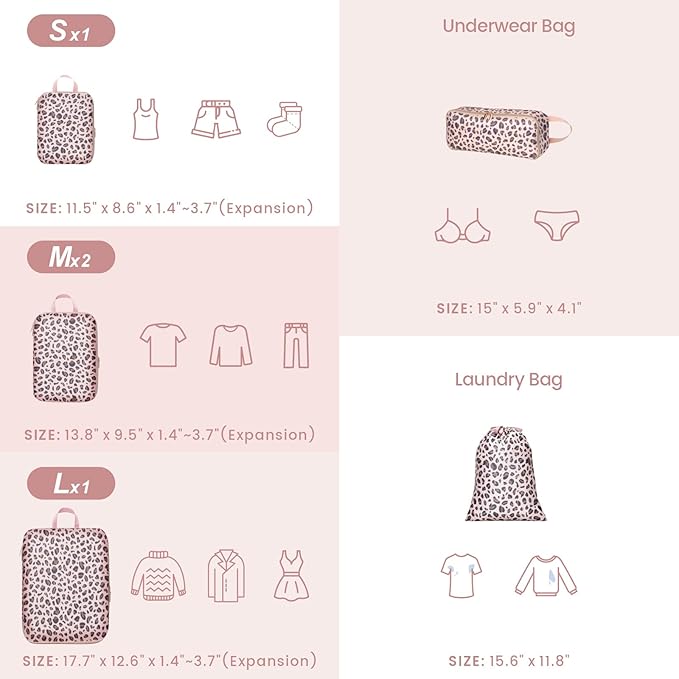 Cambond Compression Packing Cubes for Travel Women - Travel Bags Luggage Organizers Travel Essentials Compression Cubes for Travel Carry on Suitcases Organizer