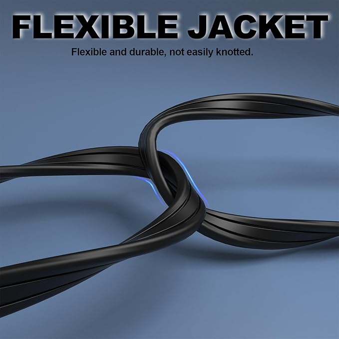 EP 1 Ft 3 Outlet Extension Cord with Flat Plug, 3 Prong Grounded, 16/3 SPT-3 Power Cable for Indoor Use, Black, 2 Pack