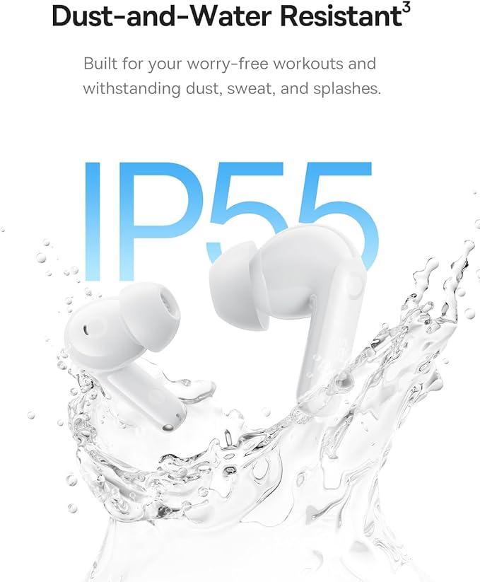 Baseus Bass BP1 Pro Noise Cancelling Wireless Earbuds, Real-Time Adaptive Noise Cancelling, Adaptive Active EQ, LDAC Hi-Res Sound, 6-Mic AI Clear Calls, 55H Playtime, IP55 Waterproof, Bluetooth 6.0