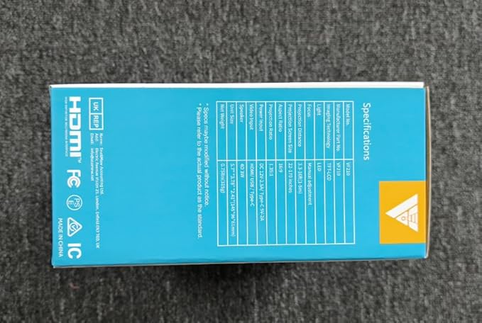 Nasin Mini Projector, 1080P Supported WiFi & Bluetooth Projector, Portable Outdoor Movie Projector, For Home Theater, Wireless Screen Mirroring with iOS/Android/Tablet/Laptop/TV Stick, HDMI/USB/Type C