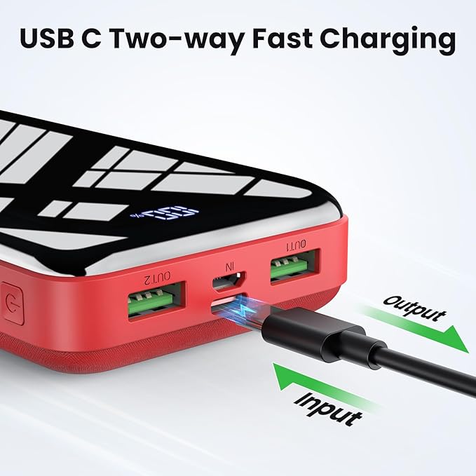 Portable Charger 27000mAh Power Bank, 22.5W Fast Charging USB C Battery Pack, 3 Outputs&2 Inputs, LED Display, External Battery Bank for iPhone 16/15/14 Pro, Android Cell Phone etc
