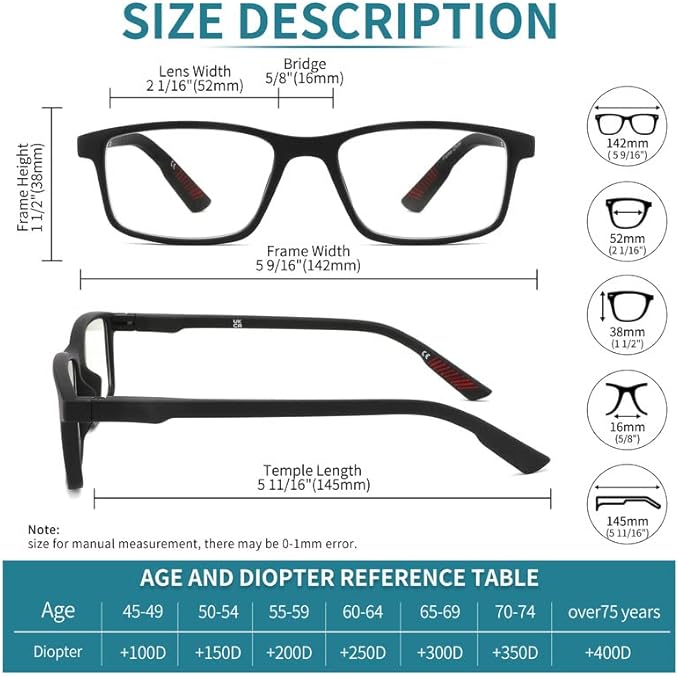 4 packs of blue block reading glasses (male and female), computer reader, UV block glasses (2.5x)