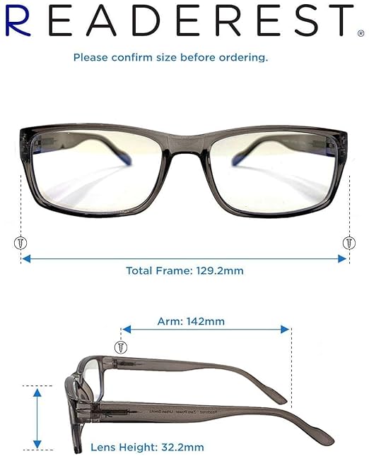 Readerest Blue Light Blocking Glasses – Computer Eyewear, UV Protection, Eye Strain & Glare Reduction, Lightweight Frame