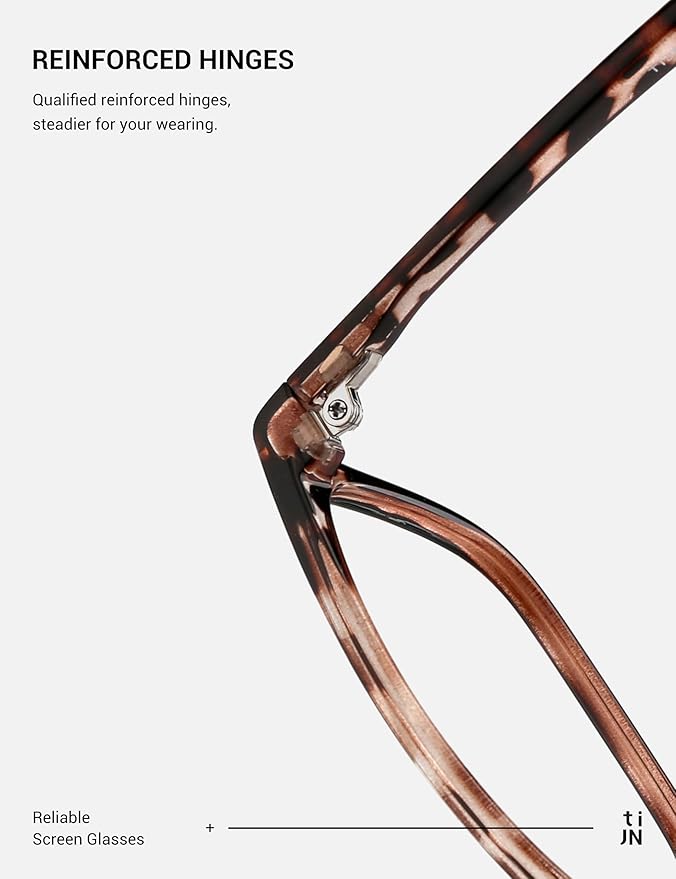 TIJN Blue Light Blocking Glasses for Women Men TR90 Frame Square Nerd Eyeglasses Anti Blue Ray Computer Screen Glasses