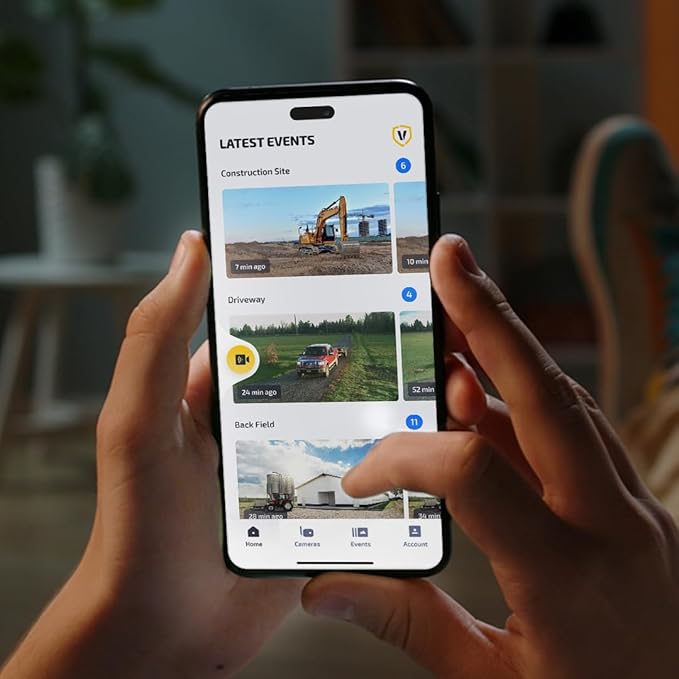 Vosker V300 Ultimate 4G-LTE Autonomous Outdoor Security Camera with External Solar Panel | High-Capacity 15,000 mAh External Solar Power Bank | SIM Cards Included | No WiFi Needed | Live Streaming