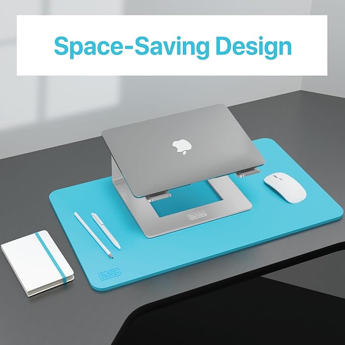 BLACK+DECKER Laptop Stand for Computer Desk, Ergonomic Laptop Stand for Desk, Lap top Riser Compatible with MacBook Notebook, Lap top Holder, Durable Aluminum Computer Riser Accessories, Silver