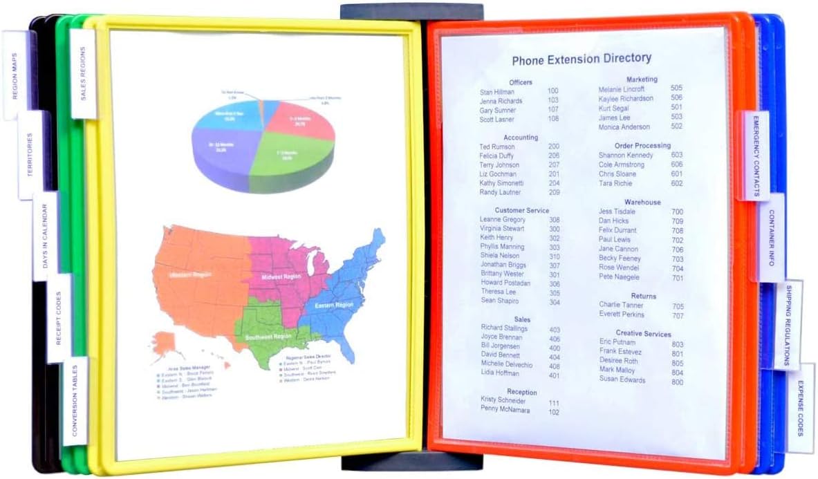 Ultimate Office AdjustaView 10-Pocket Wall Reference Organizer with Easy-Load Pockets and Mounting Screws
